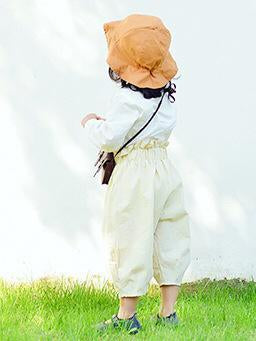 Green&Beige Cotton Kids Harem Pants