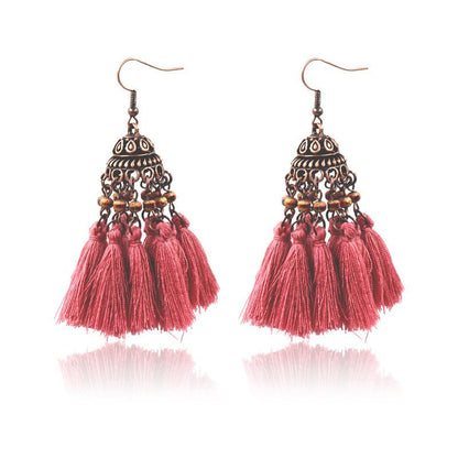 exaggerated crystal long retro earrings