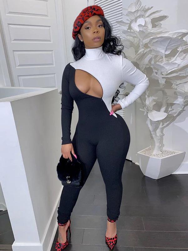 Fashion Color-Block Yoga Jumpsuits