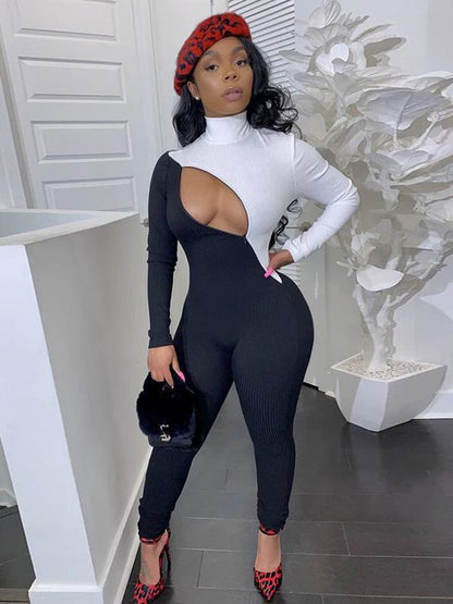 Fashion Color-Block Yoga Jumpsuits