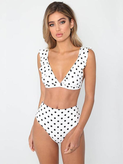 Polka-dot Printed Bikinis Swimwear