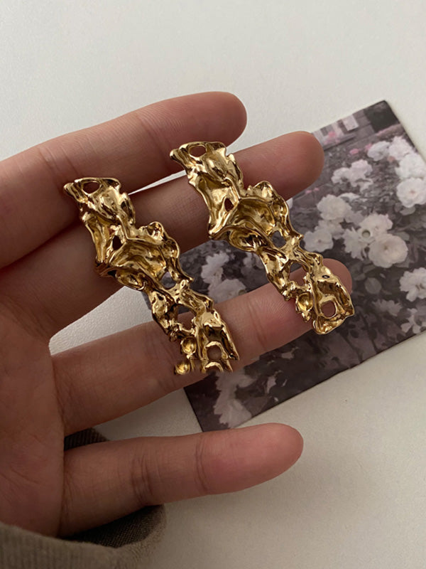 Original Stylish S925 Silver Needle Hollow Irregular Geometry Earrings