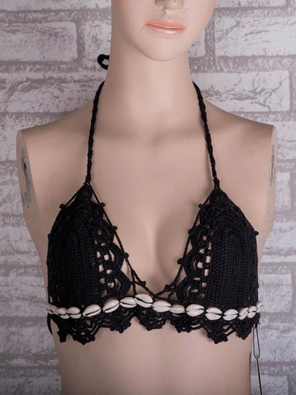 Crochet Gorgeous Embellished Split Bikini Swimsuit