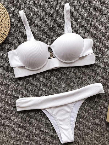 Adjustable Elastic Underwired Bikini Swimsuit