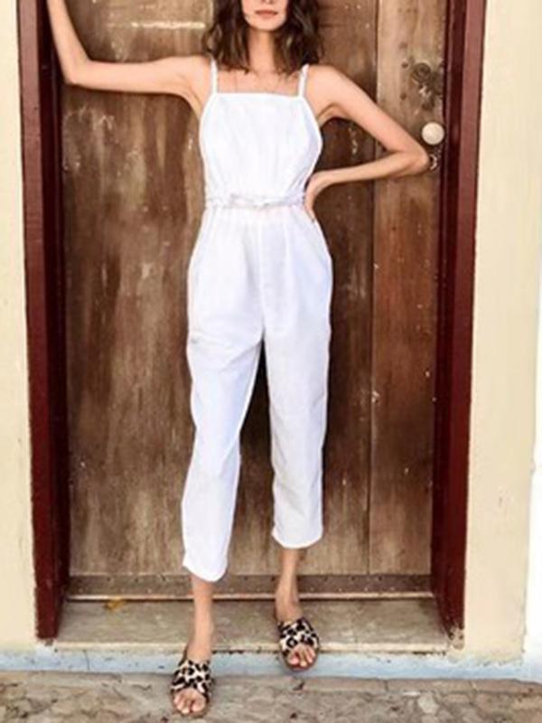 4 Colors Spagetti-neck Jumpsuits
