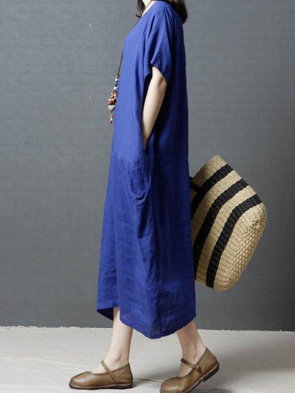 Clean Color Casual Long Dress, Three Colors