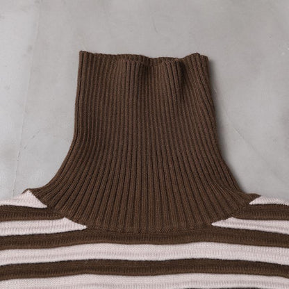 Buykud Classic Stripes Comfortable Casual Turtleneck Sweater