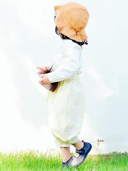 Green&Beige Cotton Kids Harem Pants