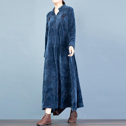 Buykud Elegant Comfortable Solid Color Warm Dress