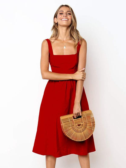 Simple Halter Slip Sexy Midi dress