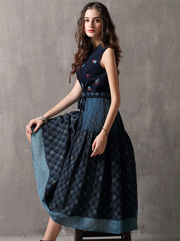 Boho Cotton Embroidery Ruffles Dresse