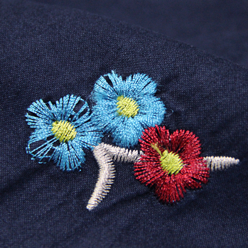 Boho Cotton Embroidery Ruffles Dresse