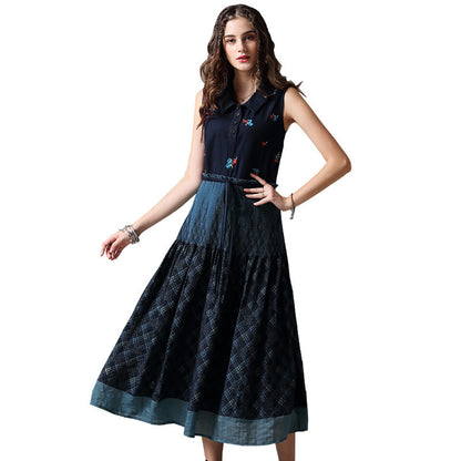 Boho Cotton Embroidery Ruffles Dresse