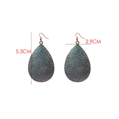 water drop shaped frosted alloy exaggerated earrings