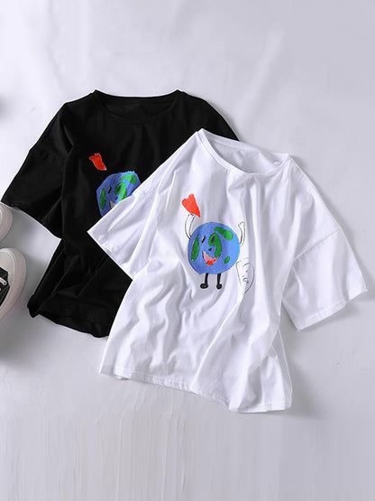 Original Cartoon Printed T-Shirts Tops