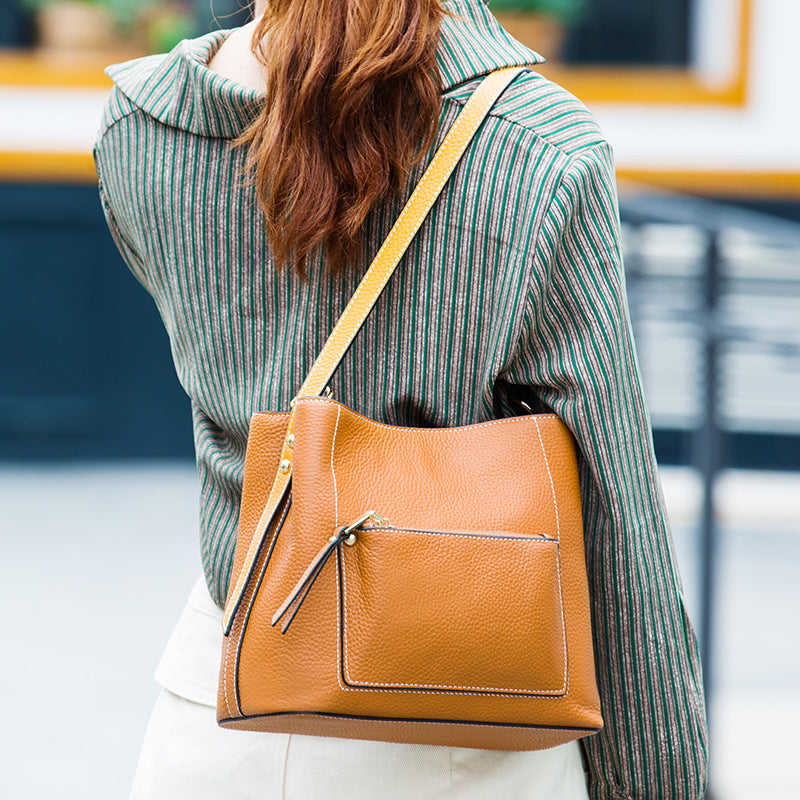 Cowhide Leather Single Shoulder Messenger Bag