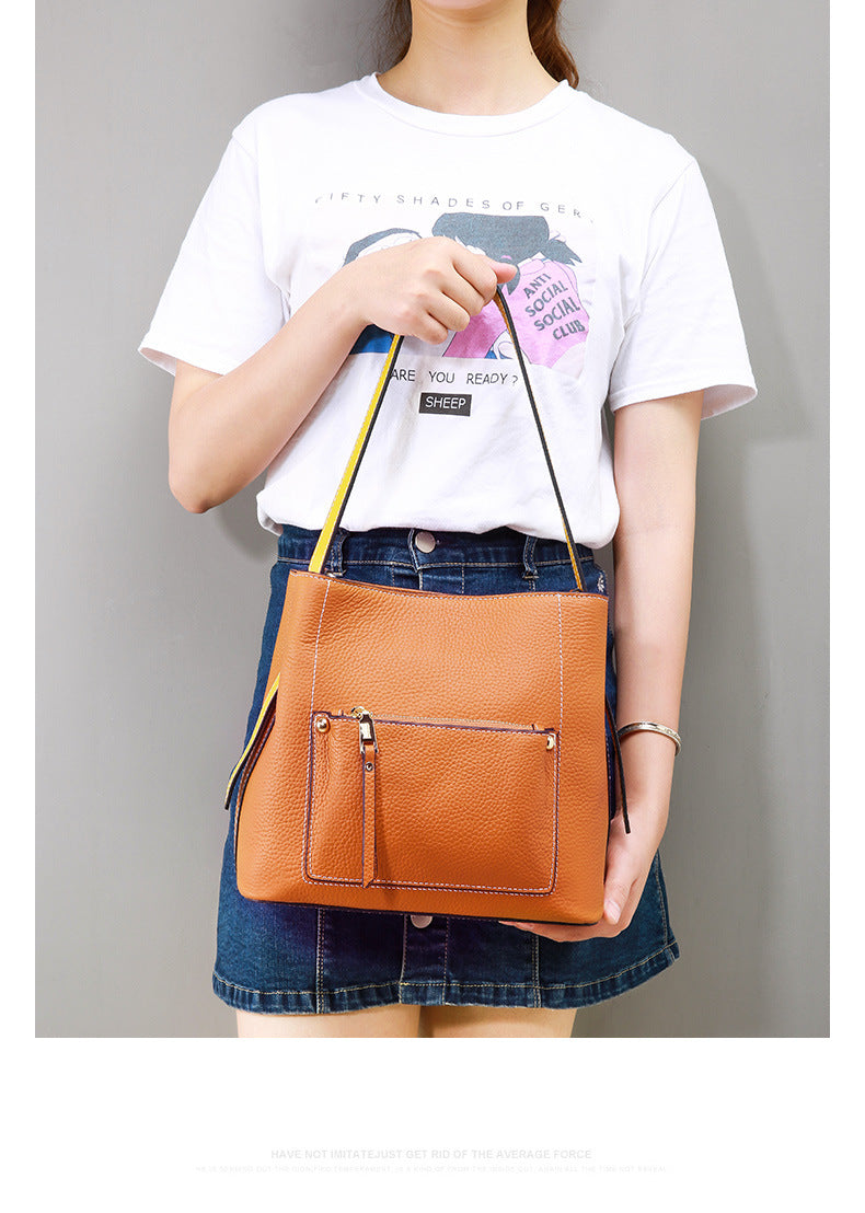 Cowhide Leather Single Shoulder Messenger Bag