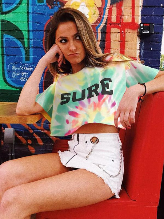 Letter Printed Cut Out Tees