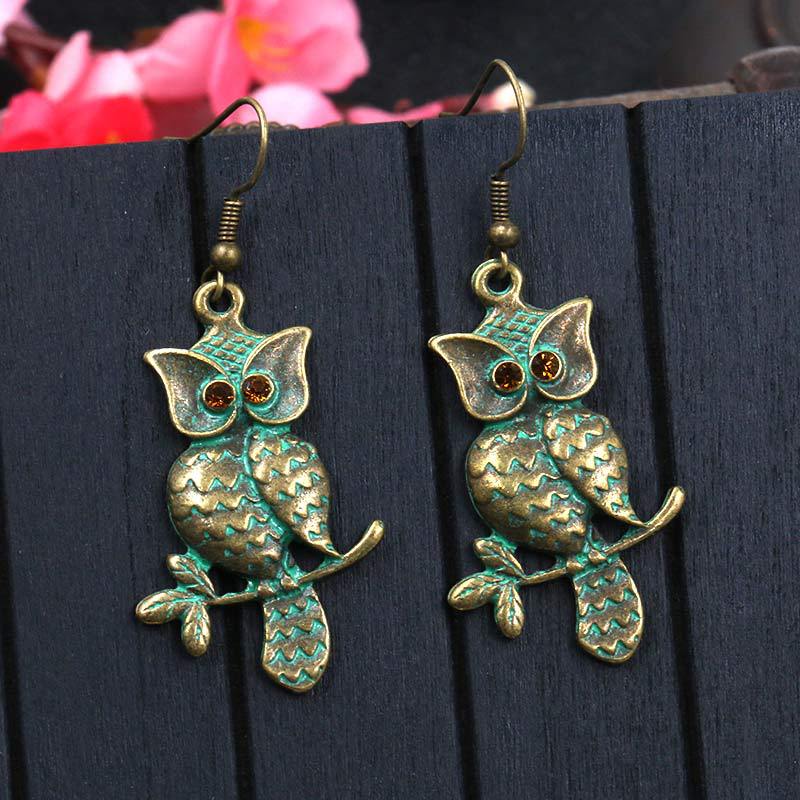 Owl Earrings long retro Earrings