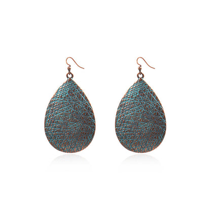 water drop shaped frosted alloy exaggerated earrings