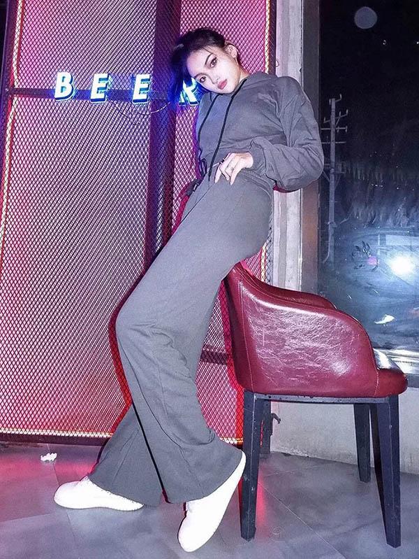 Loose Solid Drawstring Hoodie&Pants Sports Suits