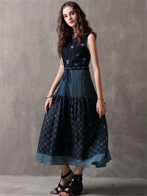 Boho Cotton Embroidery Ruffles Dresse