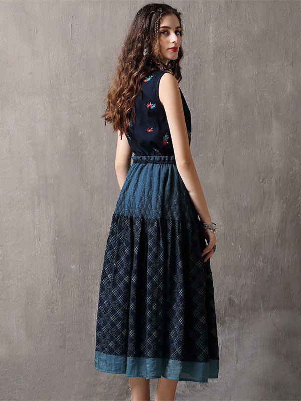 Boho Cotton Embroidery Ruffles Dresse