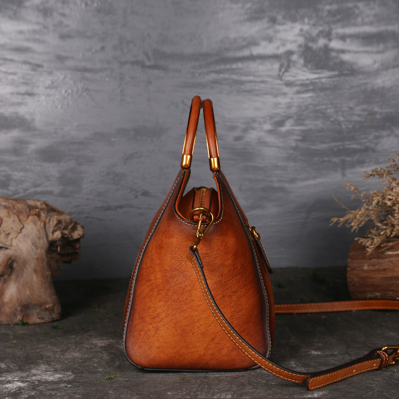 Women Genuine Leather Vintage Totem Designer Handbag Shoulder Bag