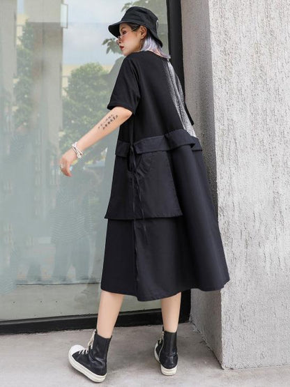 Loose Oversize Split-joint  Short Sleeves Dress