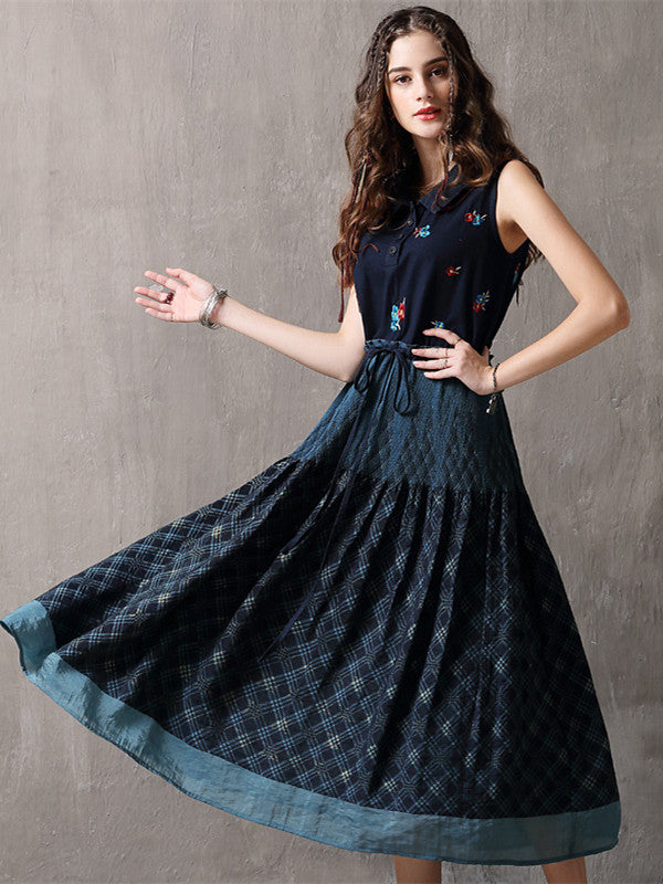Boho Cotton Embroidery Ruffles Dresse