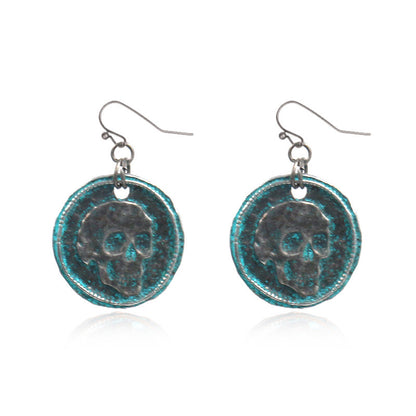 Alloy retro skull earrings