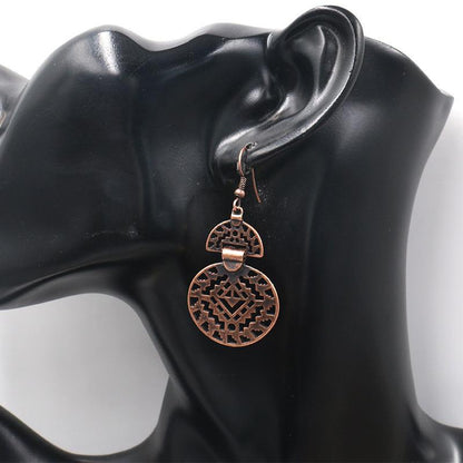 Fashion hollow round alloy popular decoration earrings