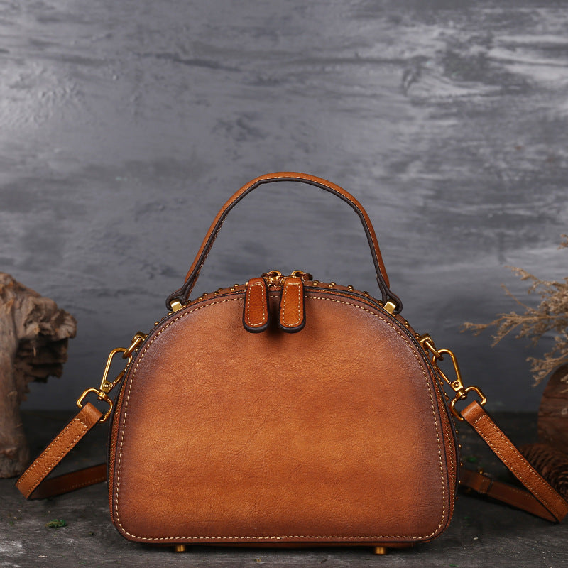 WOMEN GENUINE LEATHER VINTAGE TOTEM DESIGNER HANDBAG SHOULDER BAG