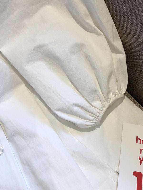 See-through Loose Solid Bloomers Shirt Mini Dresses