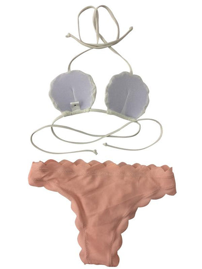 Seashell Solid Bikinis Swimwear