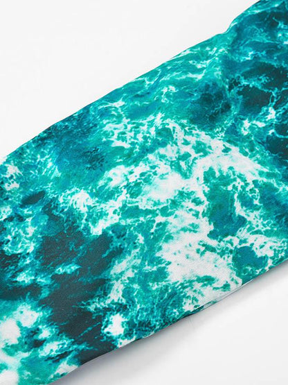 Ocean-Printed Bikini Swimsuit