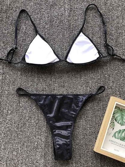 Plain Sparkle Scrunch Bikini Set