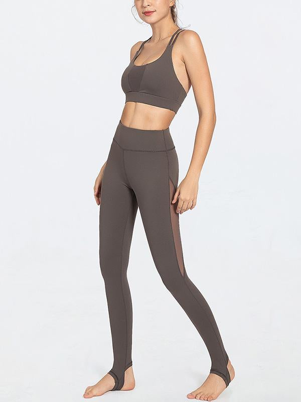 Solid Quick Dry Sleeveless Yoga Suits