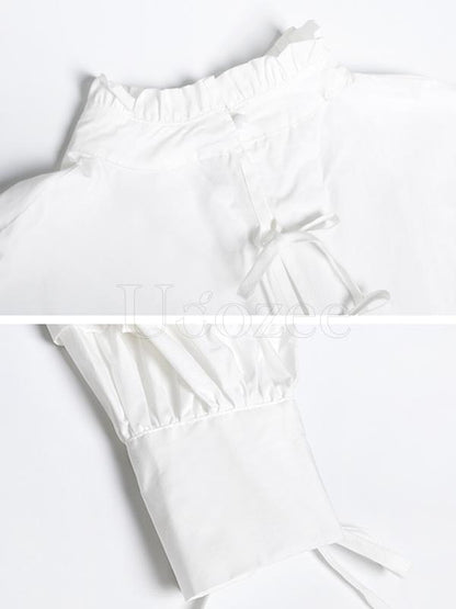 Solid Bowknot Drawstring Falbala Mini Dress