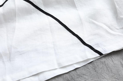 Summer Short Sleeve Pockets White Pockets Casual Cotton Dress