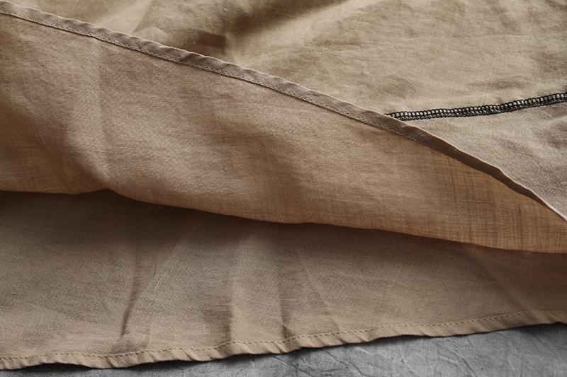 Summer Short Sleeve Pockets Casual Khaki Dress