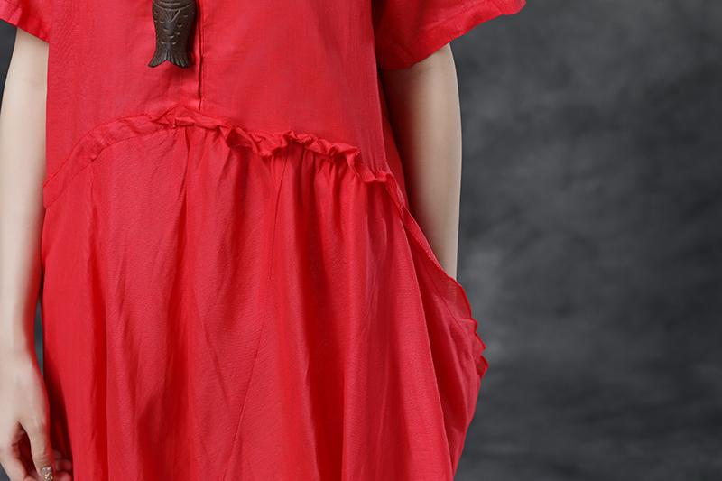 Summer Short Sleeve Polo Neck White Casual Dress