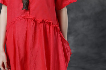 Summer Short Sleeve Polo Neck White Casual Dress