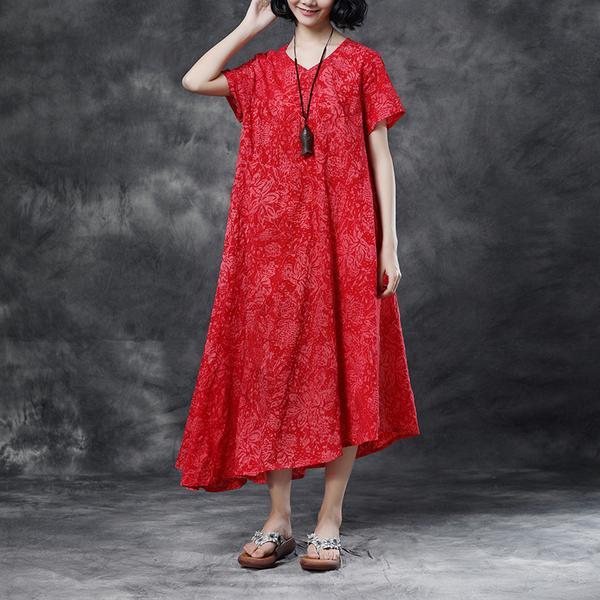 Summer Casual High-low Hem Short Sleeve Dress