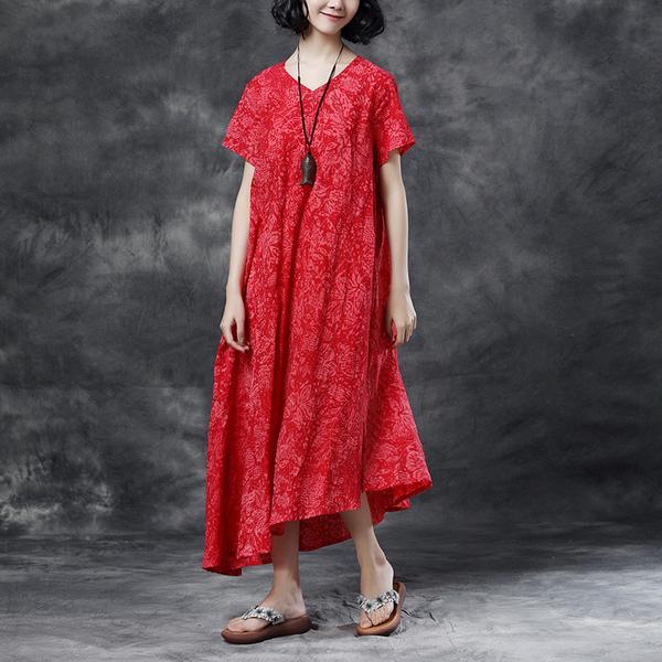 Summer Casual High-low Hem Short Sleeve Dress