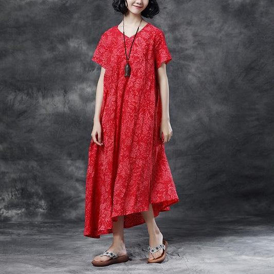 Summer Casual High-low Hem Short Sleeve Dress