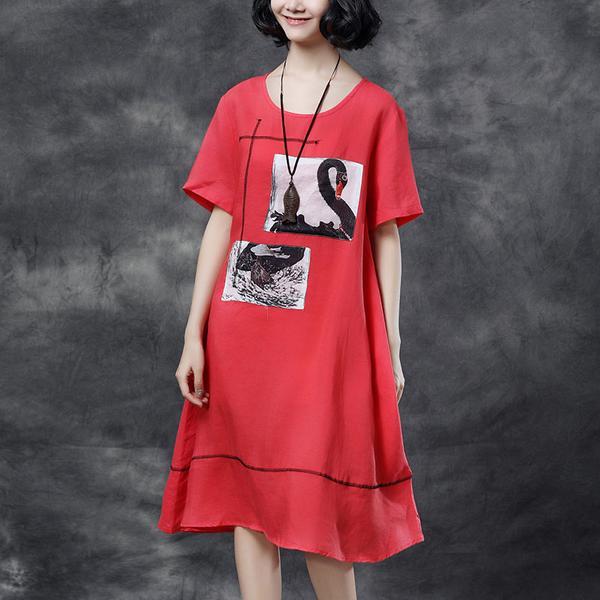 Summer Short Sleeve Pockets Casual Khaki Dress