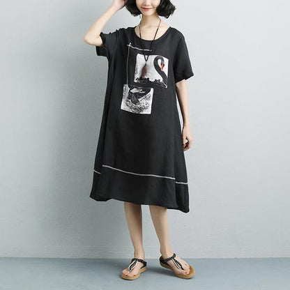 Summer Short Sleeve Pockets Casual Khaki Dress