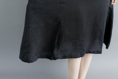 Casual Summer Short Sleeve White Pockets Slit Dress