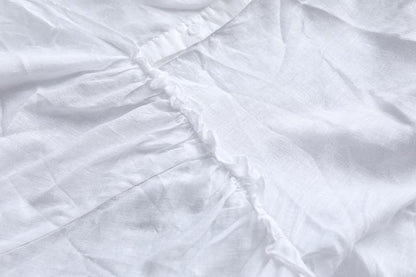 Summer Short Sleeve Polo Neck White Casual Dress